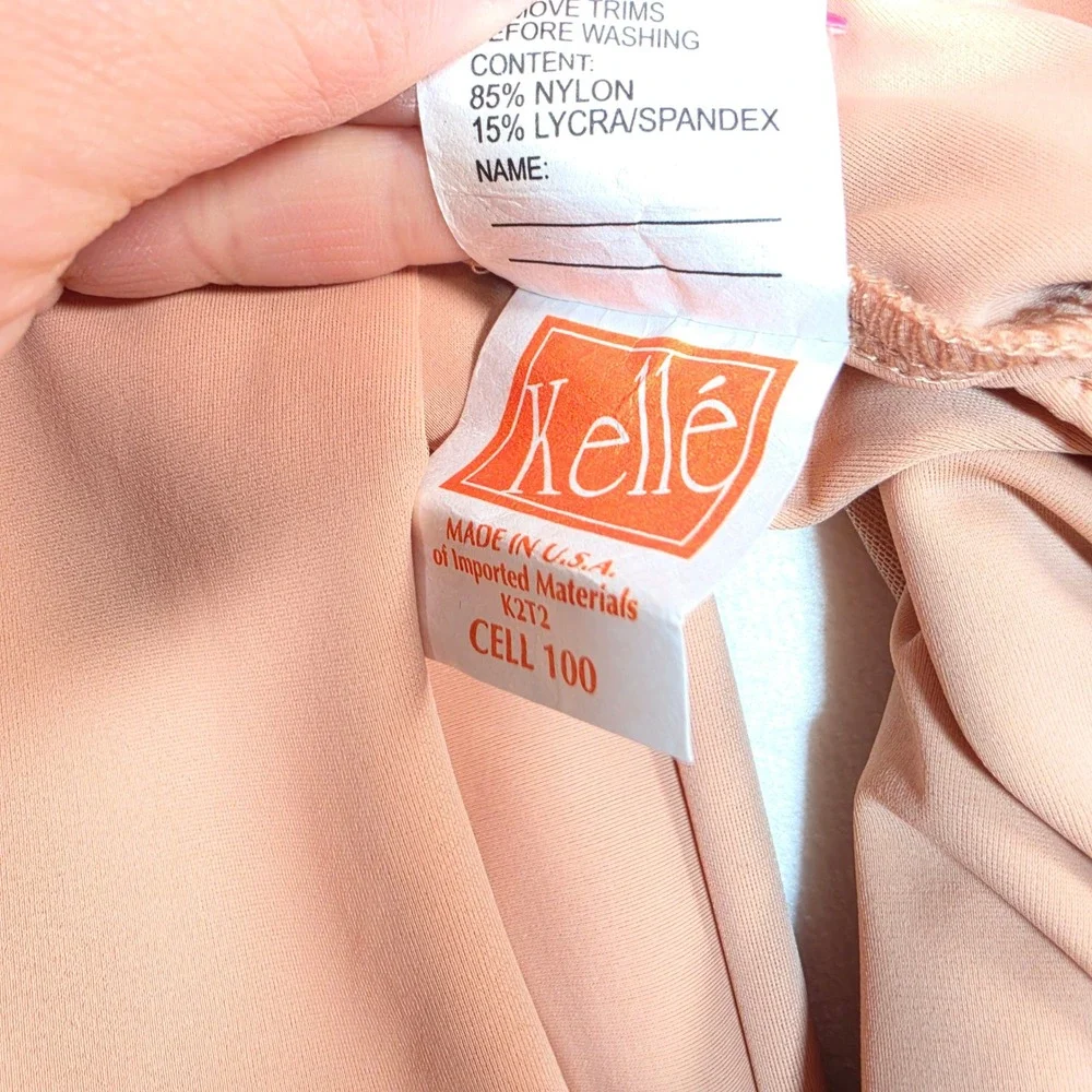 Vintage Kelle Dance Costume Women's M S Peach Sheer Lyrical Ballet Contemporary